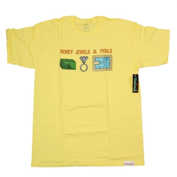 Diamond suplly co. t-shirt Large size/ short sleeve/ graphic tee in yellow color - Picture 1 of 5
